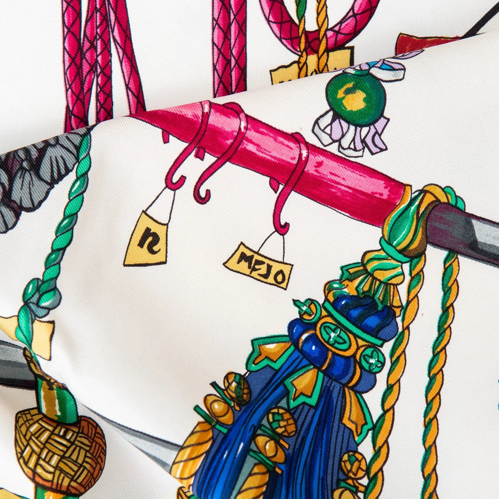 Hermès Passementerie Rose Pink Silk Scarf
