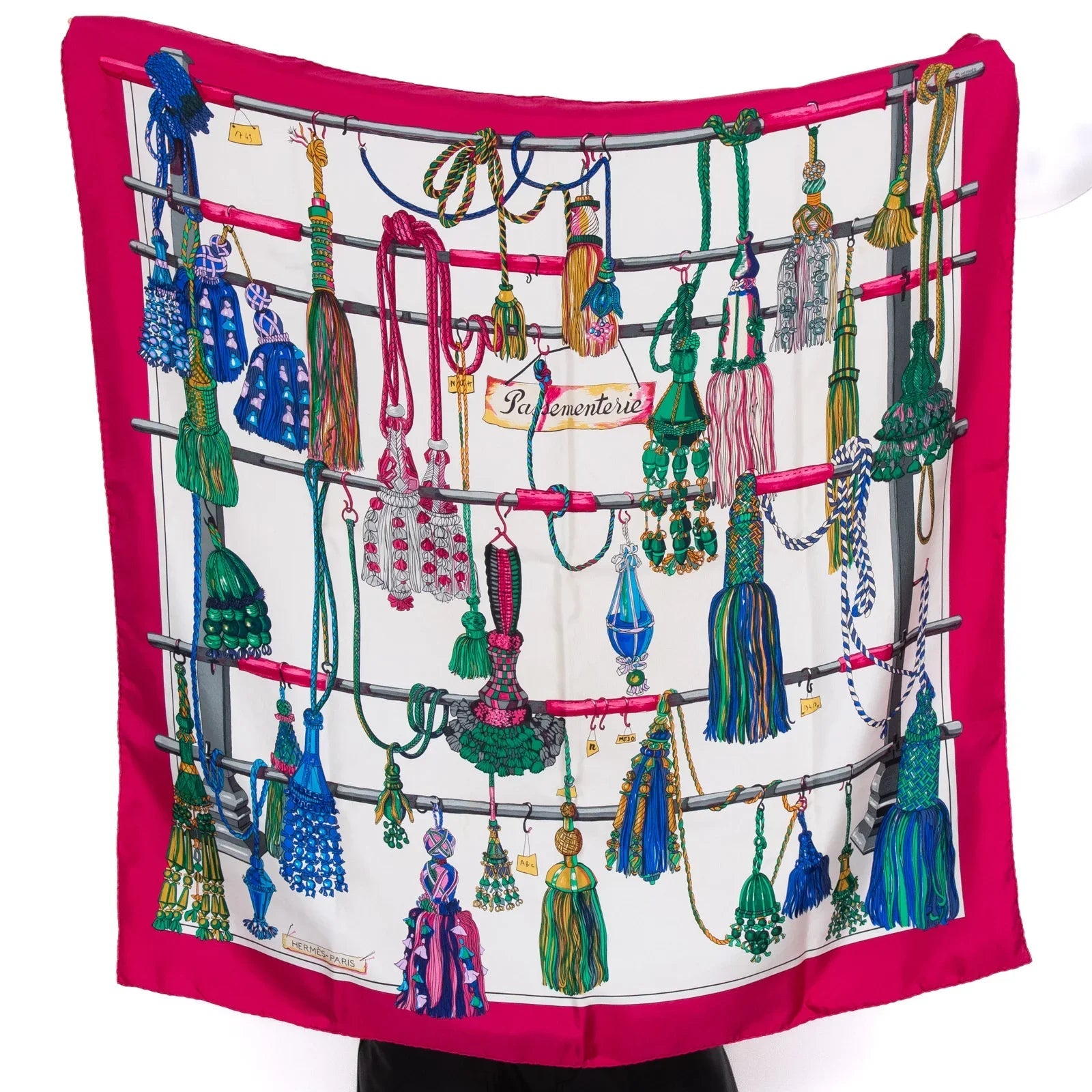 Hermès Passementerie Rose Pink Silk Scarf