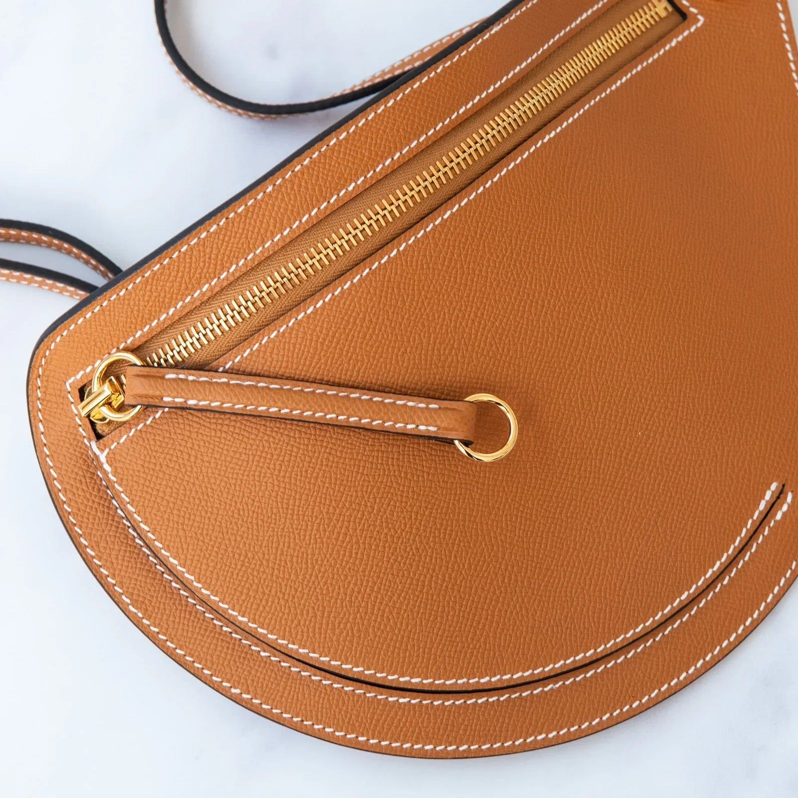 ** UNUSED** Hermes Toffee Veau Epsom Leather Petite Course Bag