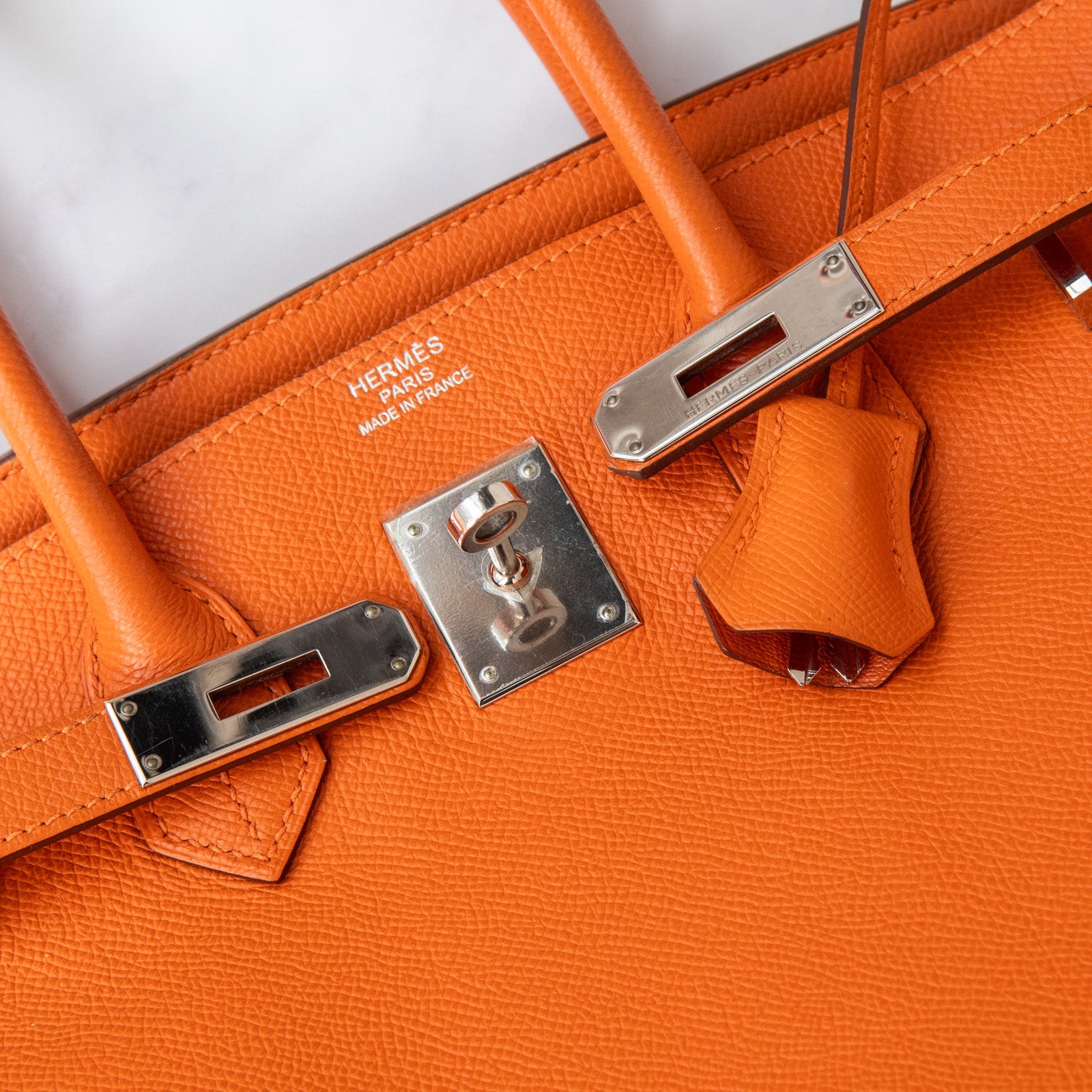 Hermes Birkin 35 Orange Veau Epsom Leather Bag 2010