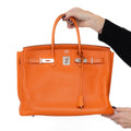 Hermes Birkin 35 Orange Veau Epsom Leather Bag 2010