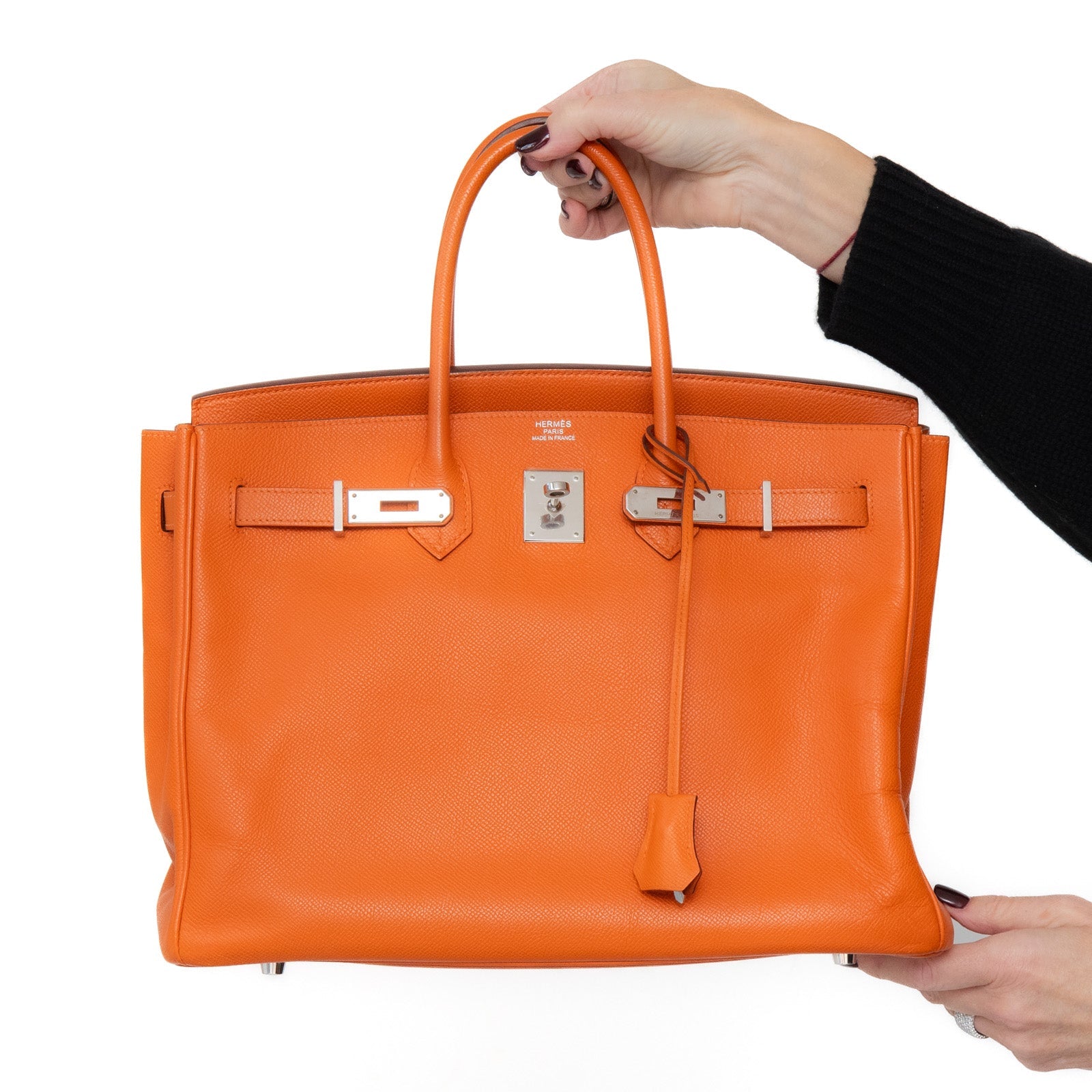 Hermes Birkin 35 Orange Veau Epsom Leather Bag 2010