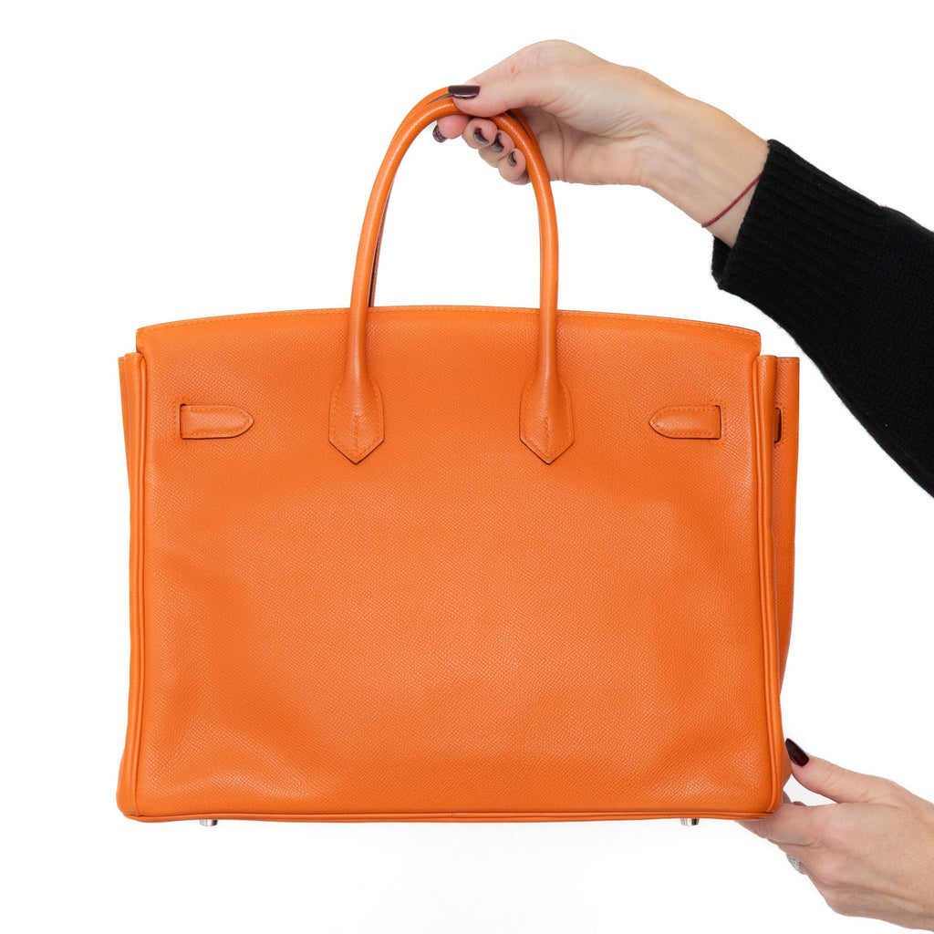 Hermes Birkin 35 Orange Veau Epsom Leather Bag 2010