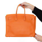Hermes Birkin 35 Orange Veau Epsom Leather Bag 2010