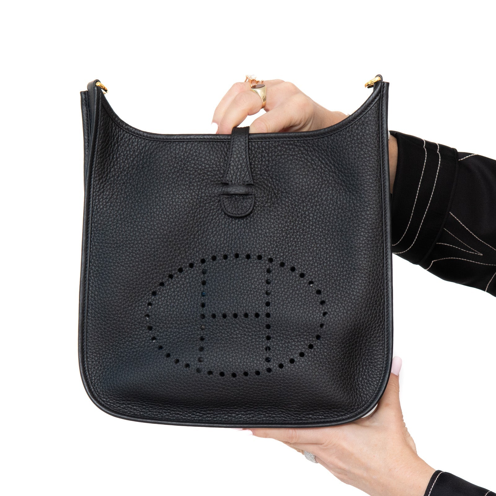 **UNUSED** Hermes Evelyne 29 Black Clemence Leather Crossbody Bag 2026