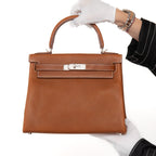 **UNUSED** Hermes Kelly 28 Retourne  Fauve Barenia Faubourg 2024