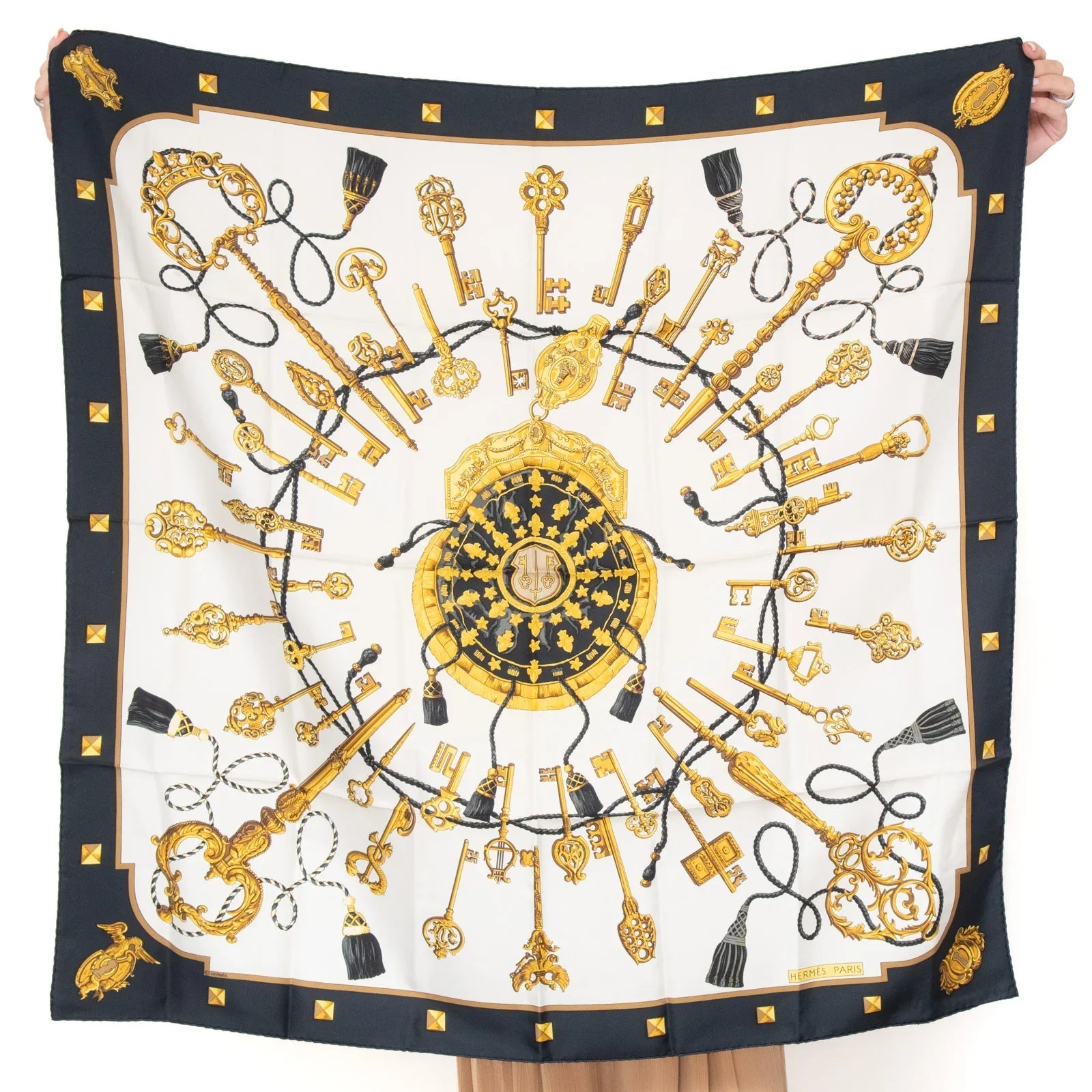 Hermès Les Cles Silk Scarf