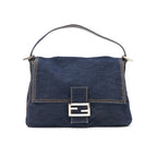 FENDI Denim Mamma Baguette Shoulder Bag