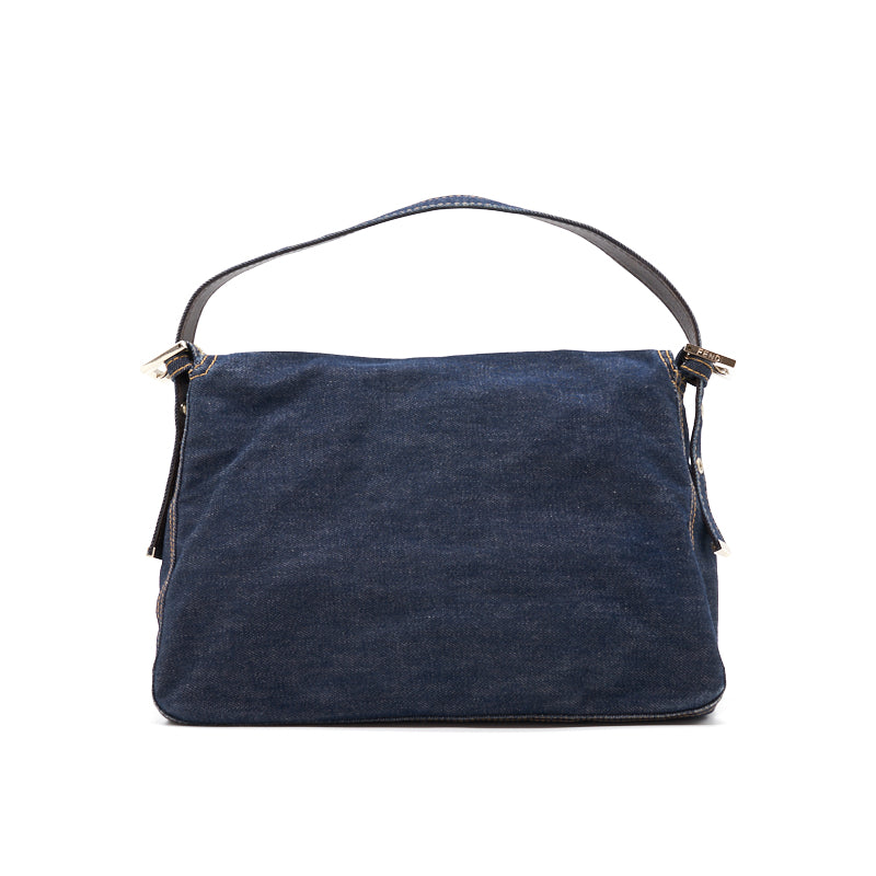FENDI Denim Mamma Baguette Shoulder Bag