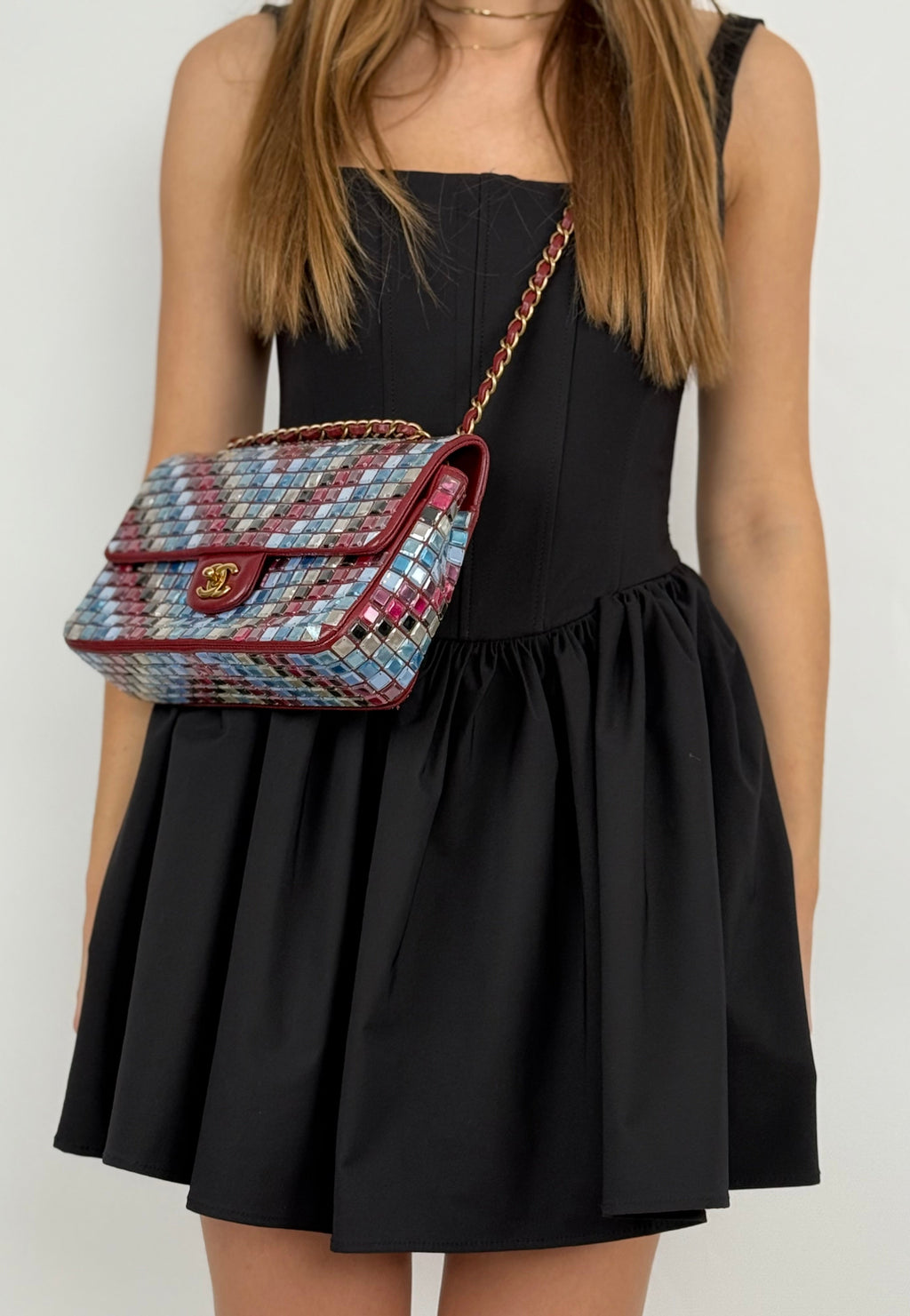 Chanel Runway Mosaic Medium Flap Bag in Red and Multicolor