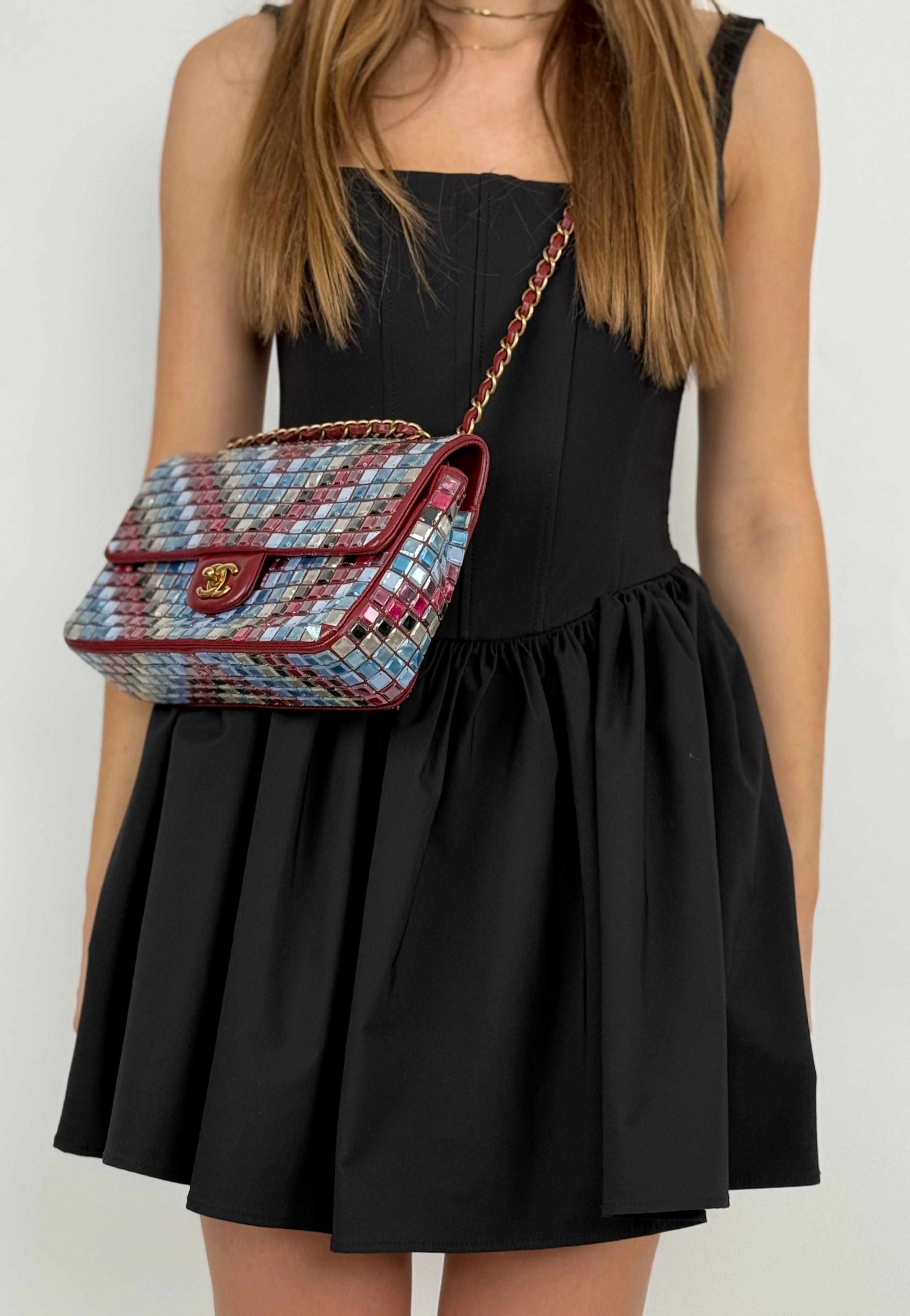 Chanel Runway Mosaic Medium Flap Bag in Red and Multicolor