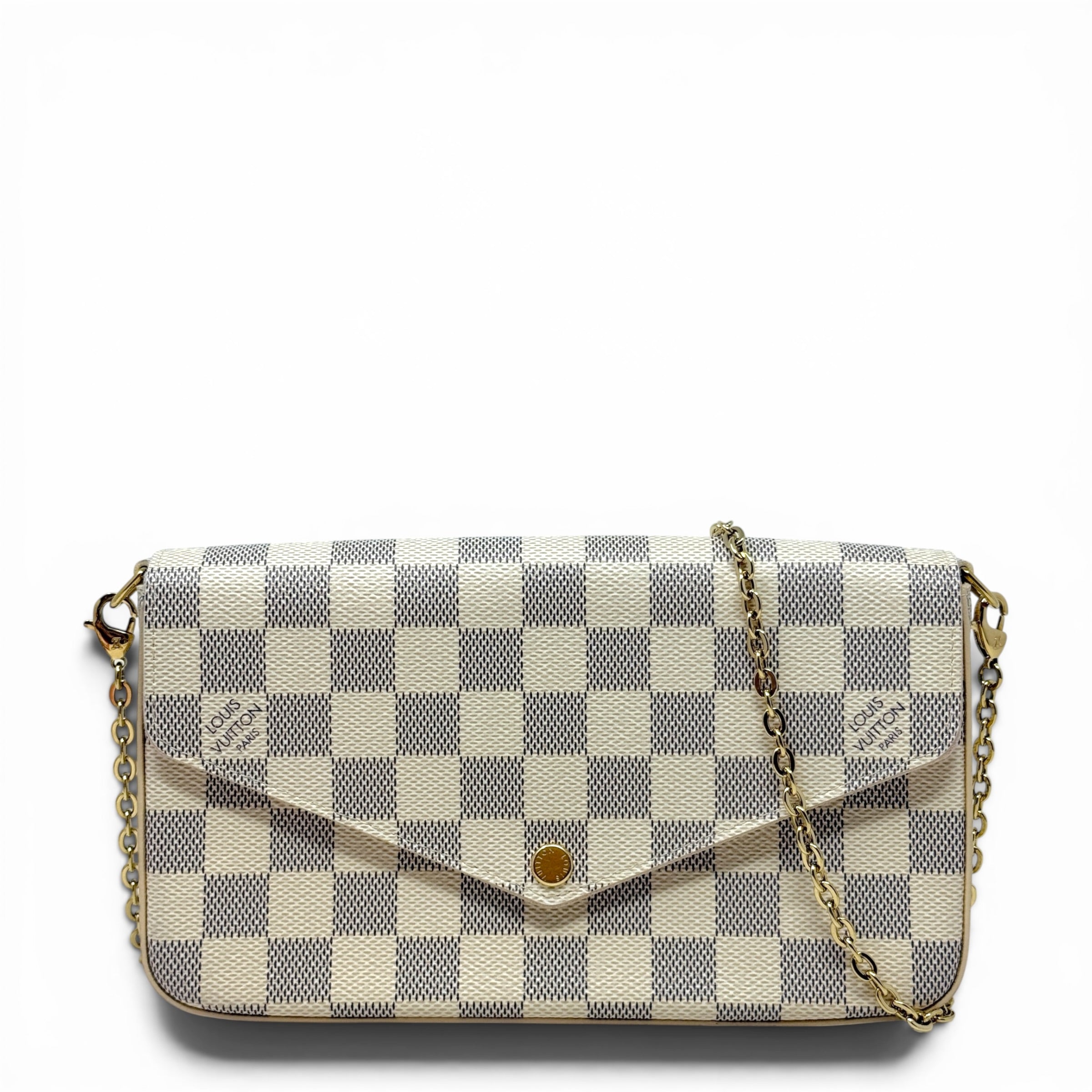 Pochette Félicie In Damier Azur Canvas Luxury Designer By Louis Vuitton, Size: Small