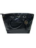 Handbag Designer By Michael Kors In Black & Gold, Size:Medium