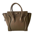 CELINE Micro Luggage Leather Handbag in Grey