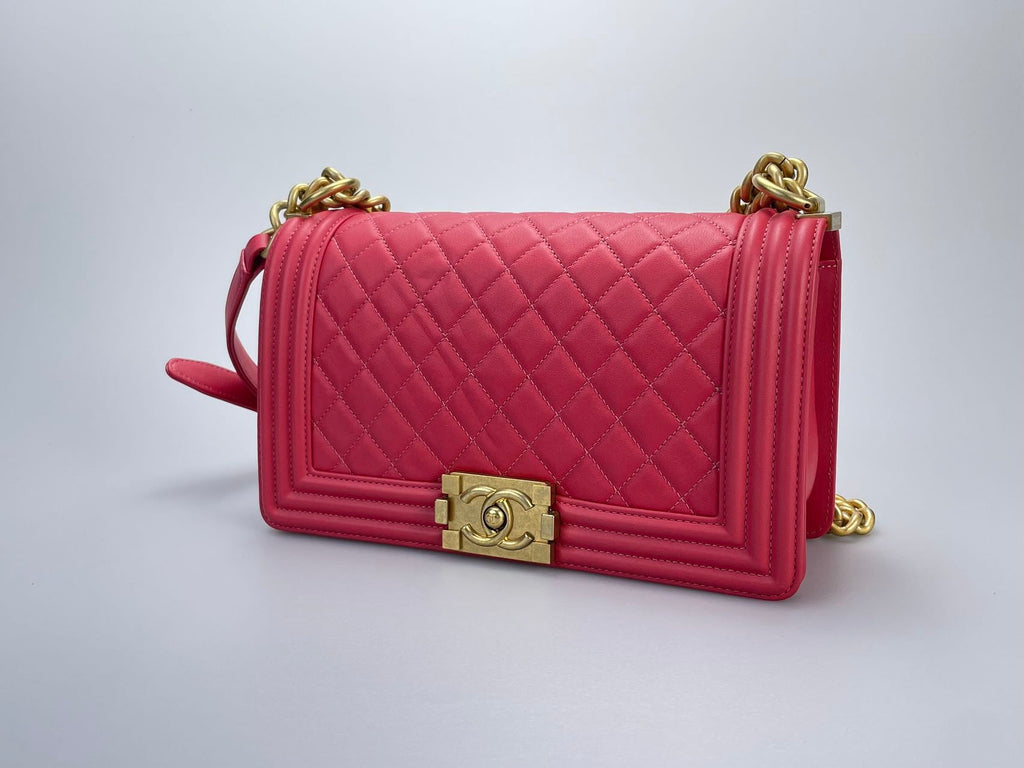 Chanel Medium Le boy Bag in Hot Pink with Gold Hardware