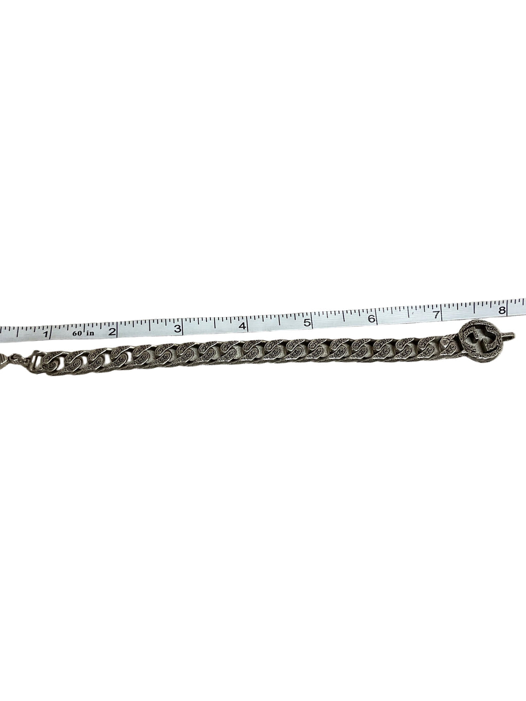 Bracelet Luxury Designer By Gucci In Silver, Size:1