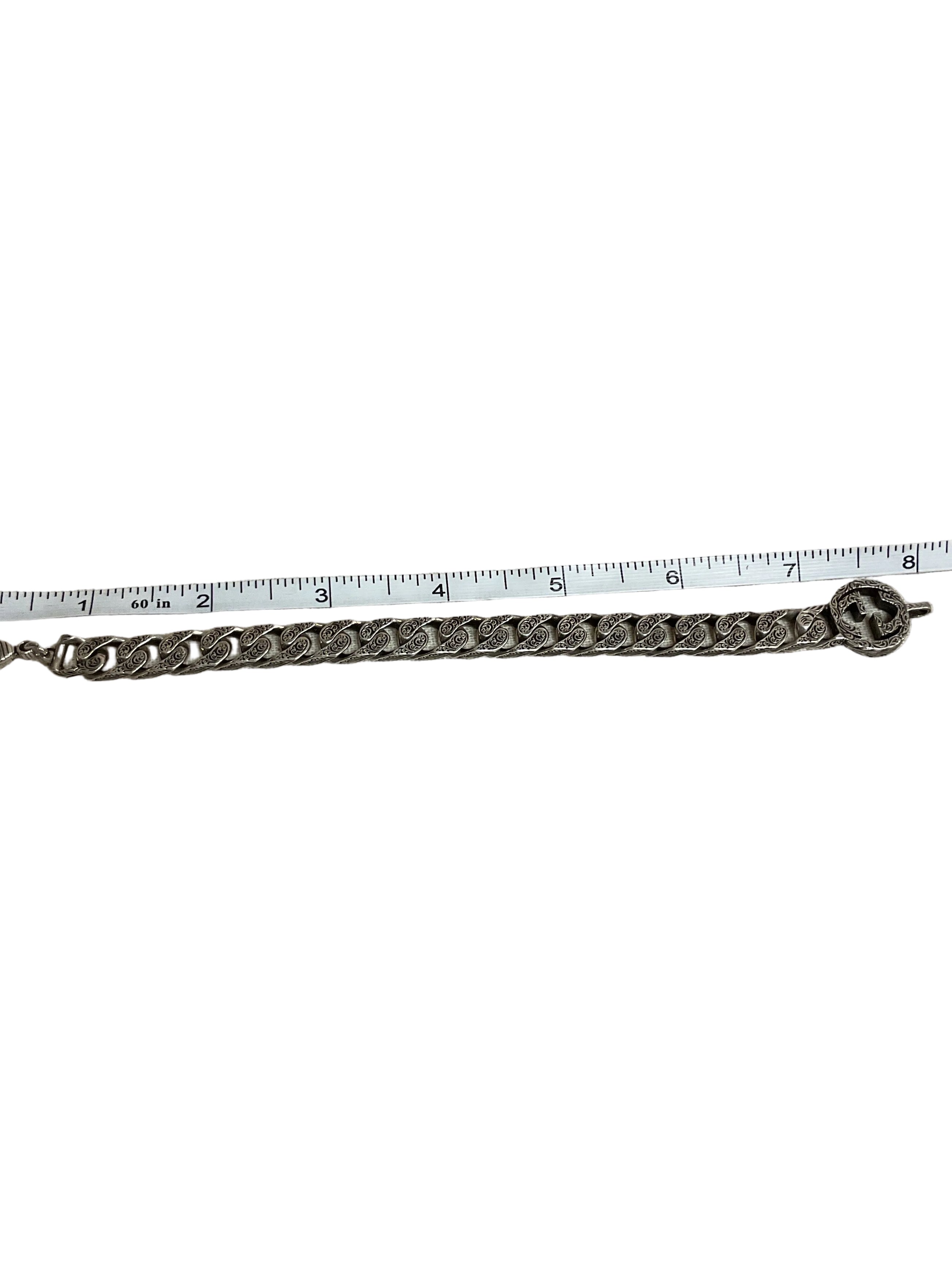 Bracelet Luxury Designer By Gucci In Silver, Size:1