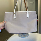 Handbag Designer By Coach In Cream, Size:Large