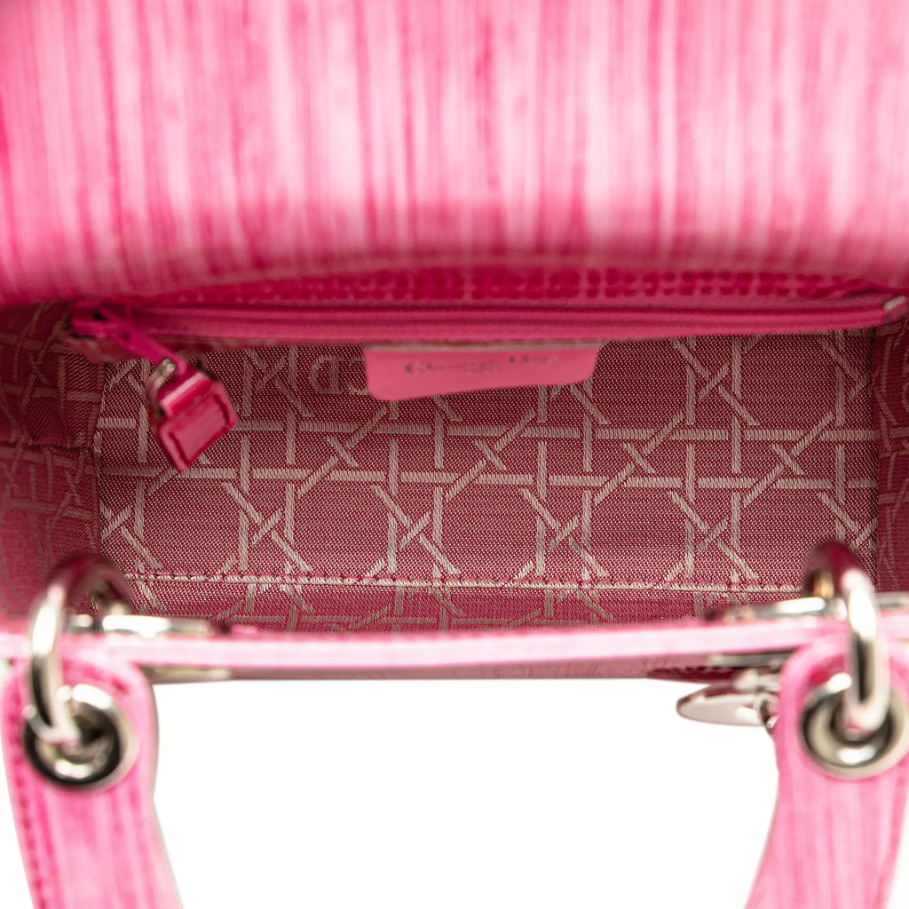 Lady Dior Mini Vintage Patent Pink Bag