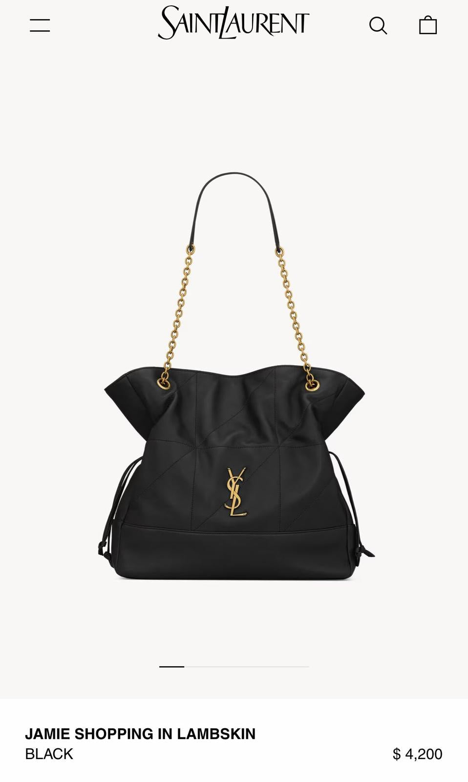 Yves Saint Laurent Jamie Shopping Black Bag