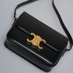 Celine Black Triomphe Crossbody Bag Pre-Owned 2021 Small Calfskin