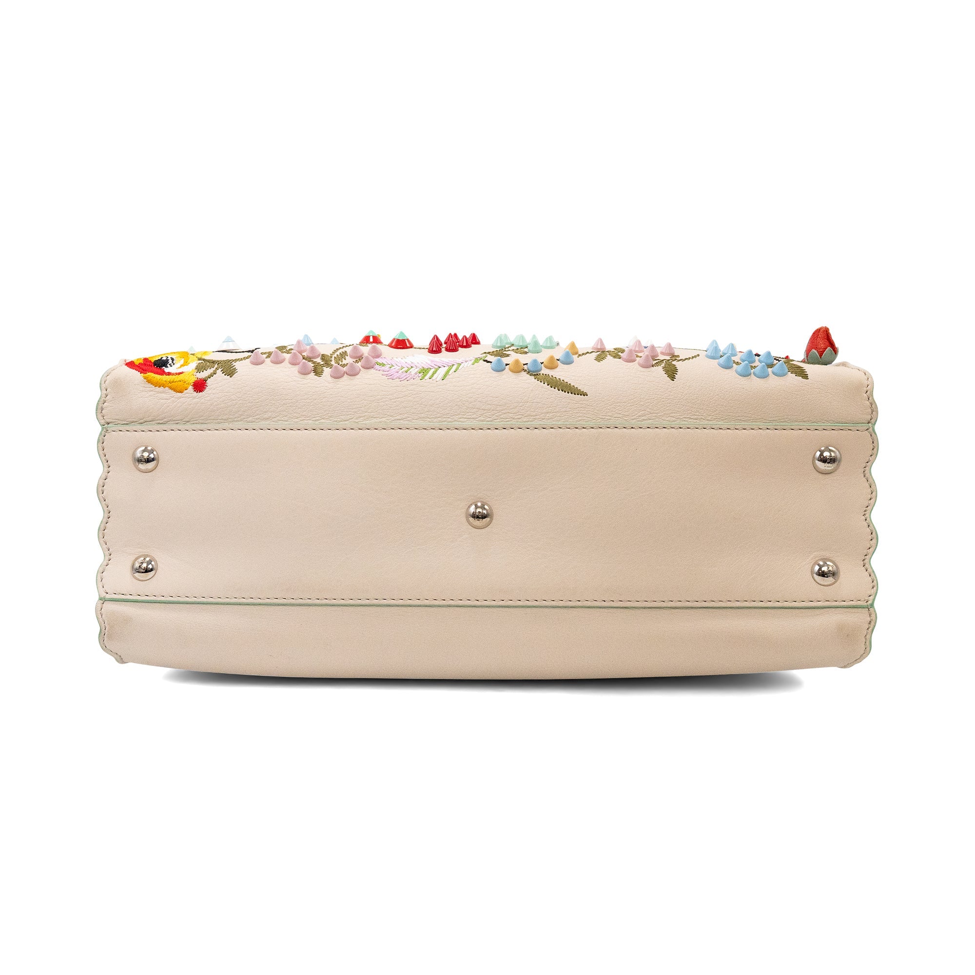 Fendi 'Peekaboo Embroidered' Top Handle Bag