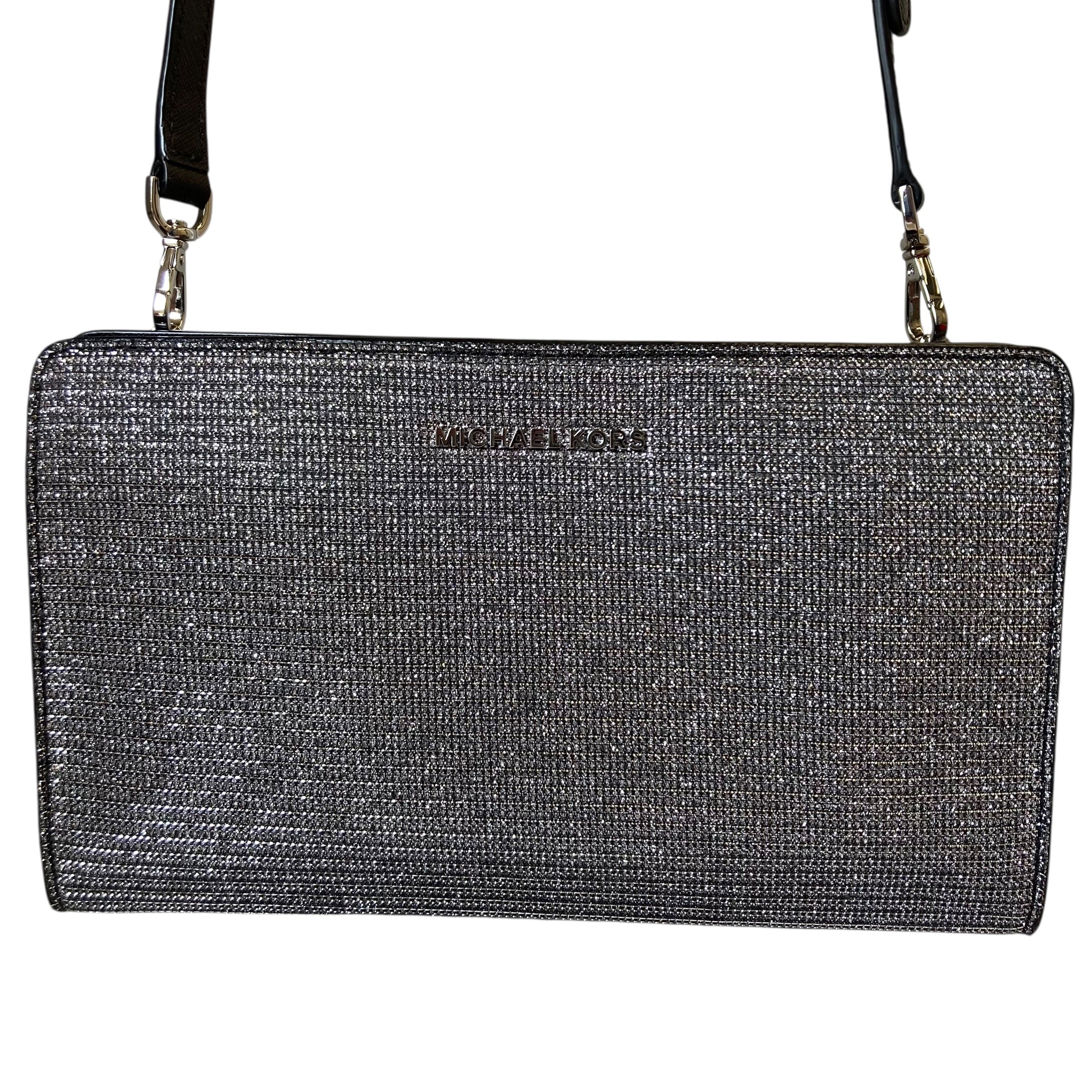 Handbag Designer By Michael Kors In Silver, Size:Small
