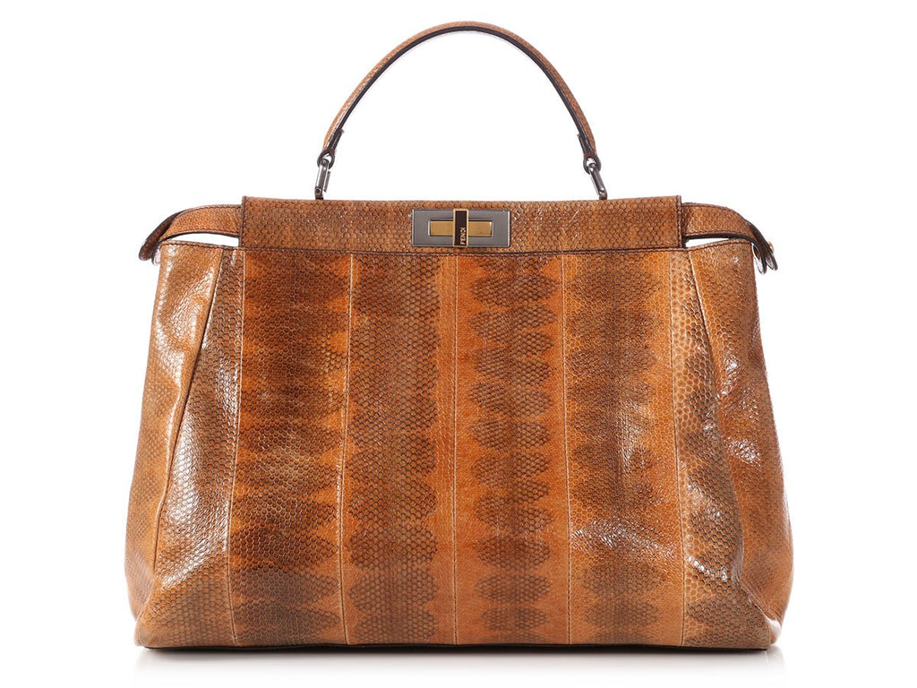 Fendi Large Brown Snakeskin Peekaboo