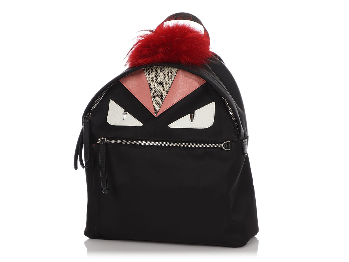 Fendi Medium Black Nylon Monster Backpack