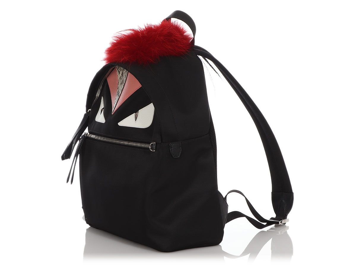 Fendi Medium Black Nylon Monster Backpack