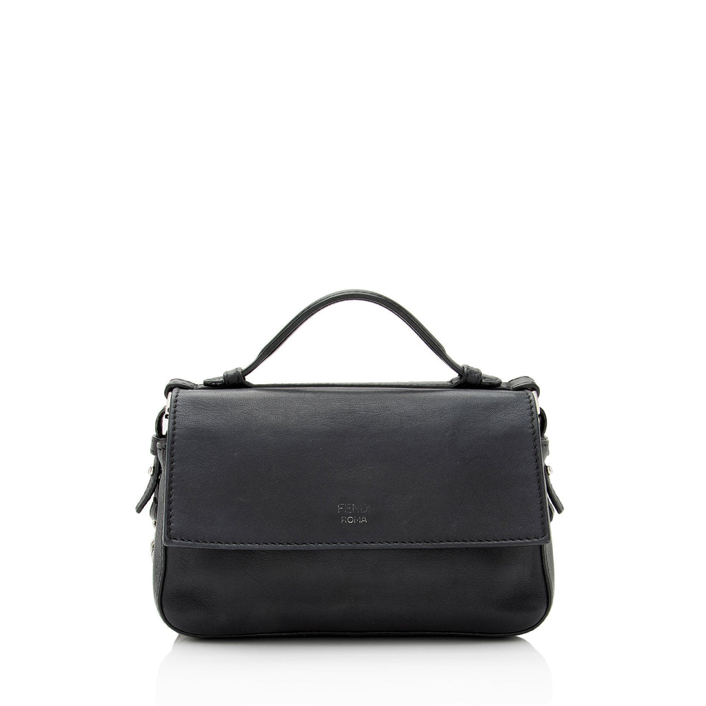 Fendi FF Embossed Calfskin Double Micro Baguette Bag (SHF-yQ8d8d)