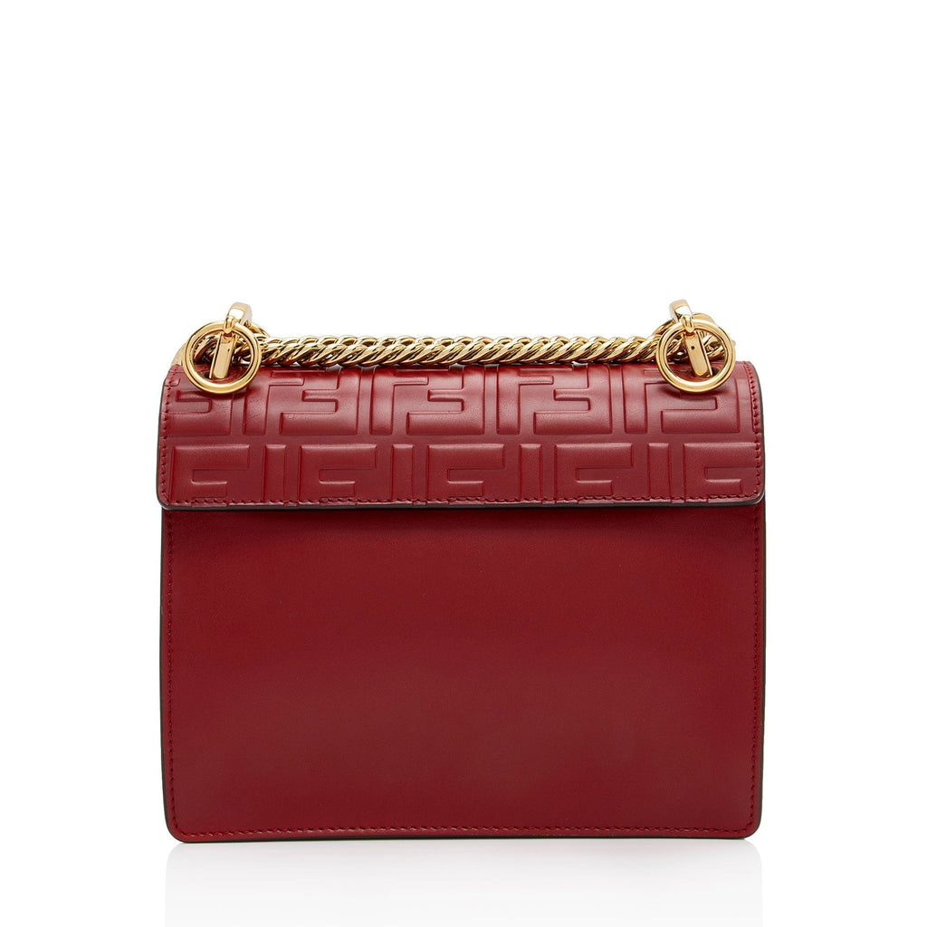 Fendi FF Embossed Calfskin Kan I Small Shoulder Bag (SHF-flp0Jj)
