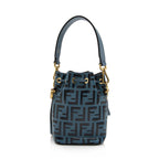 Fendi FF Embossed Calfskin Mon Tresor Mini Bucket Bag (SHF-16308)