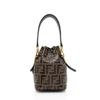 Fendi FF Embossed Calfskin Mon Tresor Mini Bucket Bag (SHF-mo1hOL)