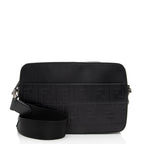 Fendi FF Embossed Calfskin St. Zucca Messenger (SHF-QOa4iu)