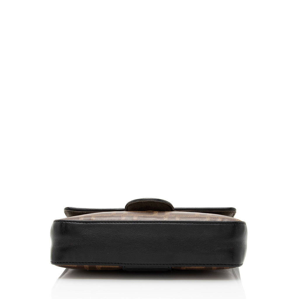 Fendi FF Spalmati 1974 Double F Mini Shoulder Bag (SHF-CKdmaW)