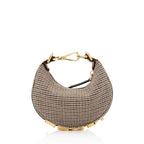 Fendi Houndstooth Wool Fendigraphy Nano Hobo (SHF-N6cAIe)
