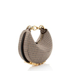 Fendi Houndstooth Wool Fendigraphy Nano Hobo (SHF-N6cAIe)