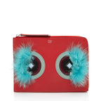 Fendi Leather Monster Zip Clutch (SHF-1L3C25)