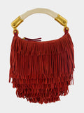 Ébène Fringe Suede Mini Handbag