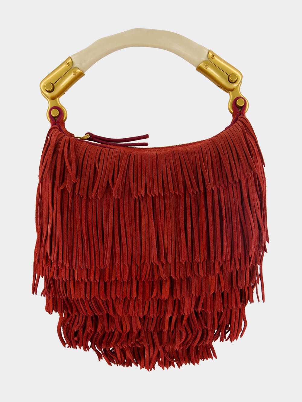 Ébène Fringe Suede Mini Handbag