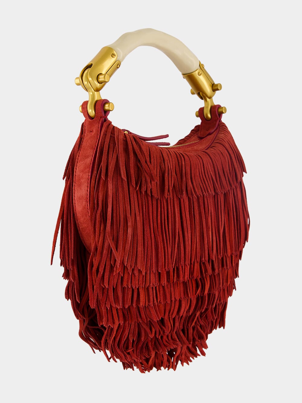 Ébène Fringe Suede Mini Handbag