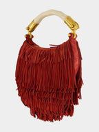 Ébène Fringe Suede Mini Handbag