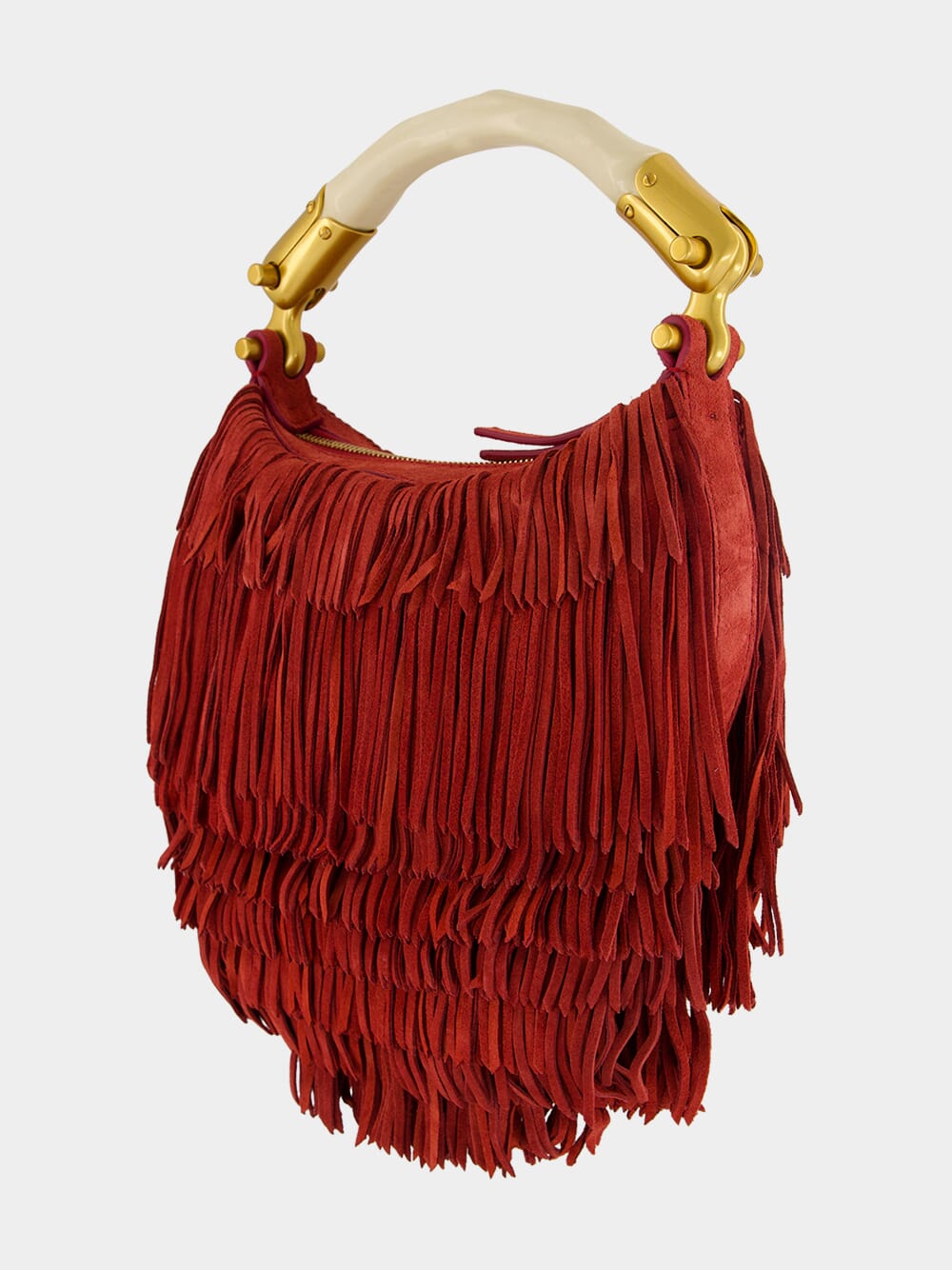Ébène Fringe Suede Mini Handbag