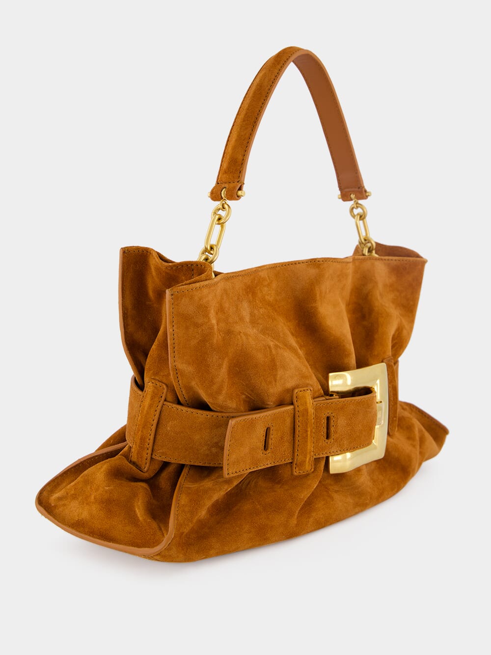 Brown Anthem Medium Suede Leather Bag