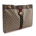 Gucci Beige GG Supreme Monogram Large Rajah Chain Tote