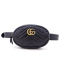 Gucci Black Calfskin Matelasse GG Marmont Belt Bag