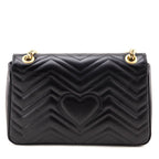 Gucci Black Calfskin Matelasse Large GG Marmont Shoulder Bag