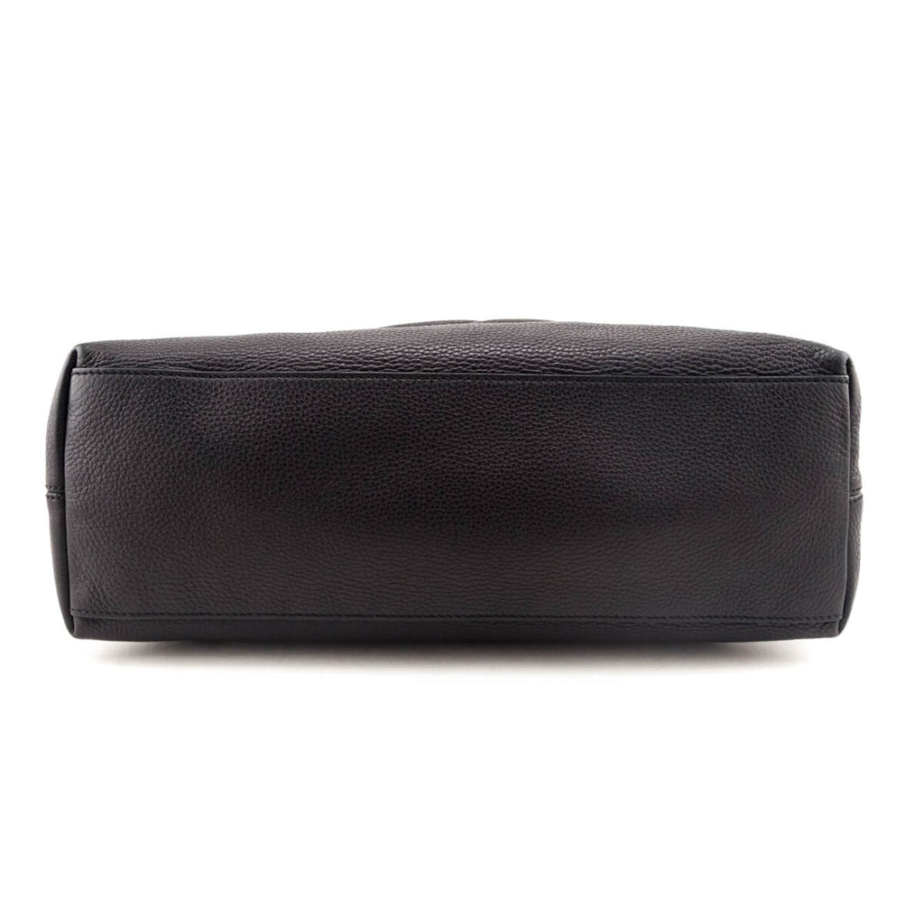 Gucci Black Pebbled Calfskin Medium Soho Chain Shoulder Bag