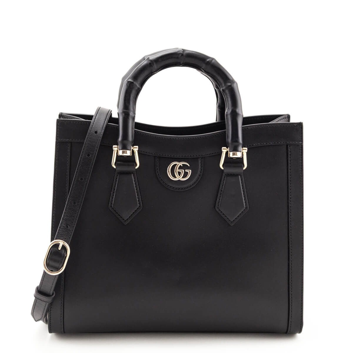 Gucci Black Sweetbread Calfskin Small Diana Tote Bag